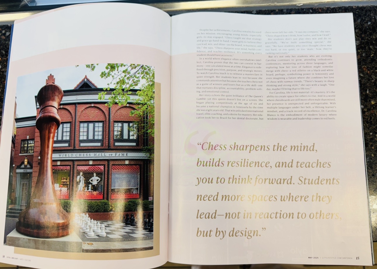 Canton Lifestyle magazine feature about chess and Dr. Carolina Blanco