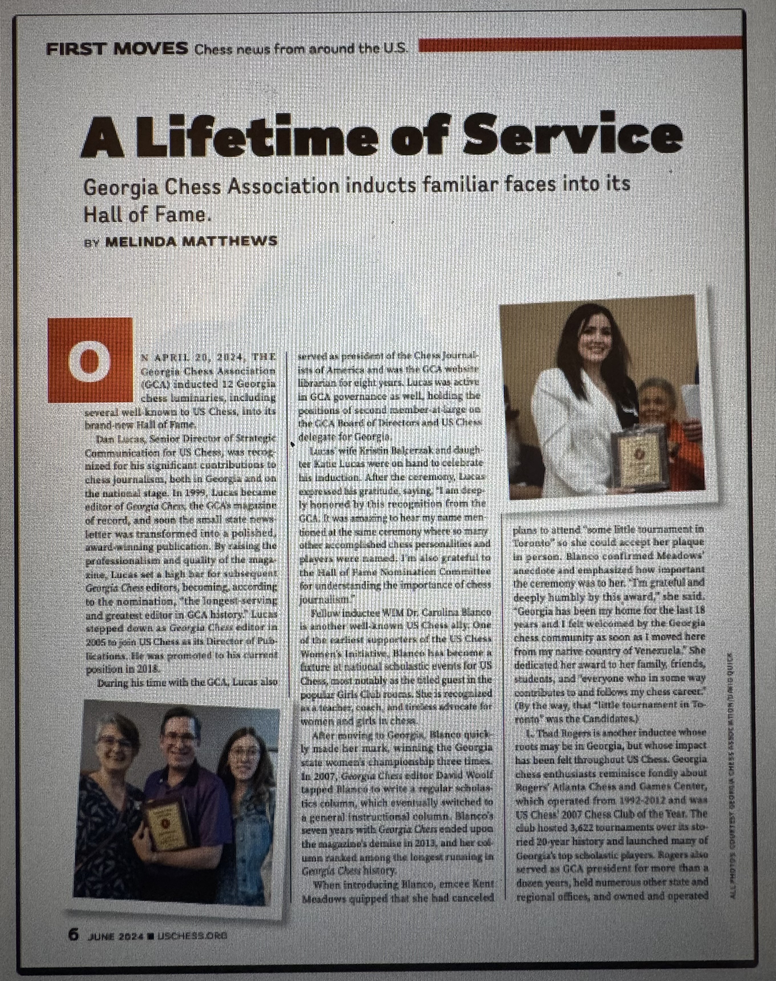 A Lifetime of Service article about Dr. Carolina Blanco