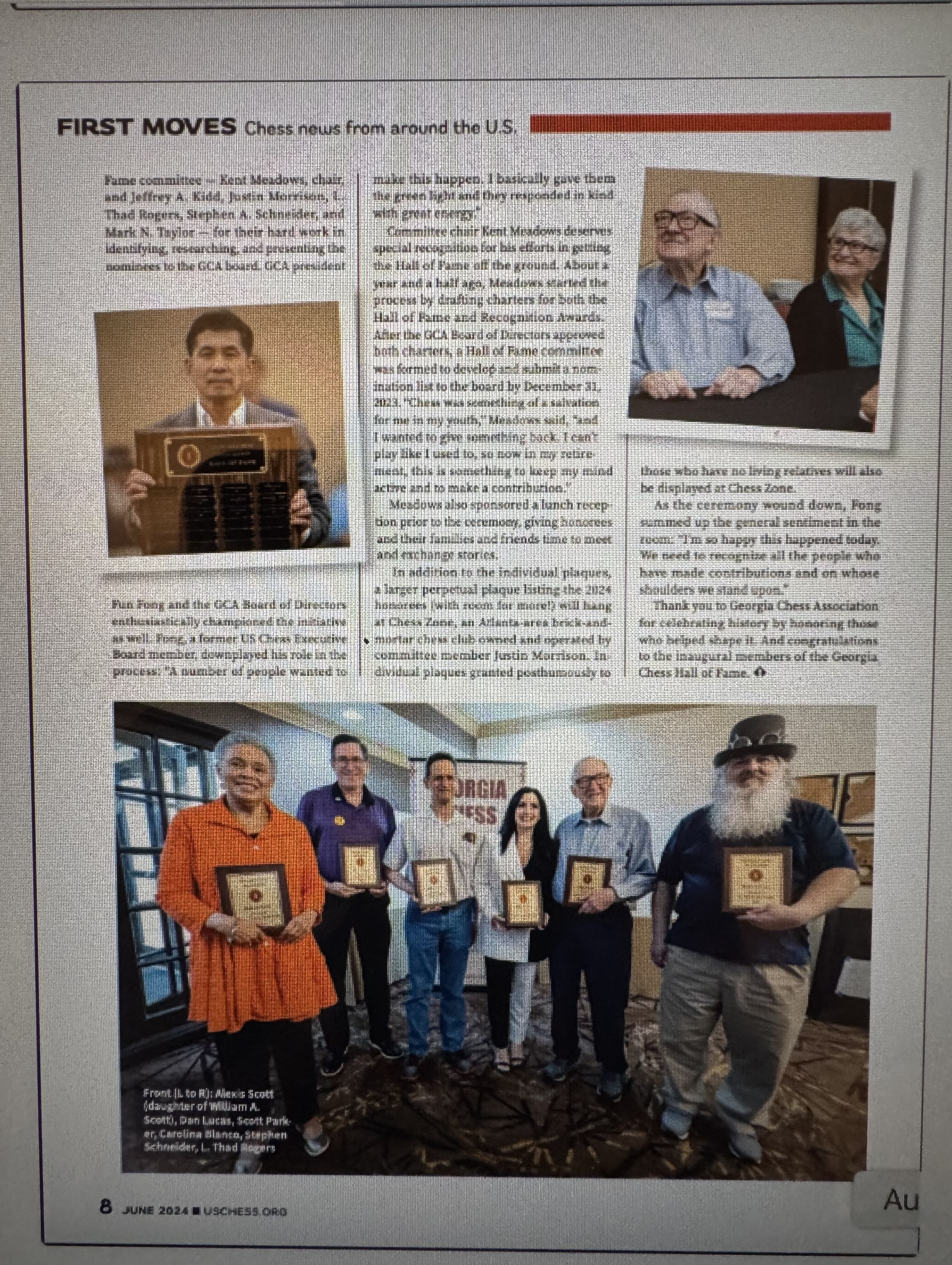 Georgia chess publication featuring Dr. Carolina Blanco